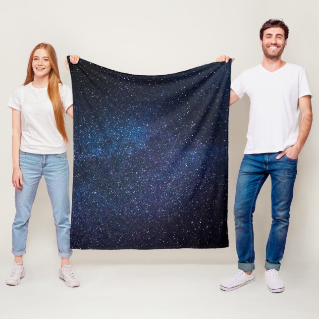 Galaxy Space Stars Night Sky Celestial Navy Blue Fleecedecke (Beispiel)