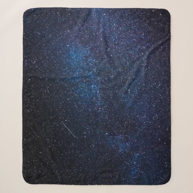 Galaxy Space Stars Night Sky Celestial Navy Blue Sherpadecke (Vorderseite)