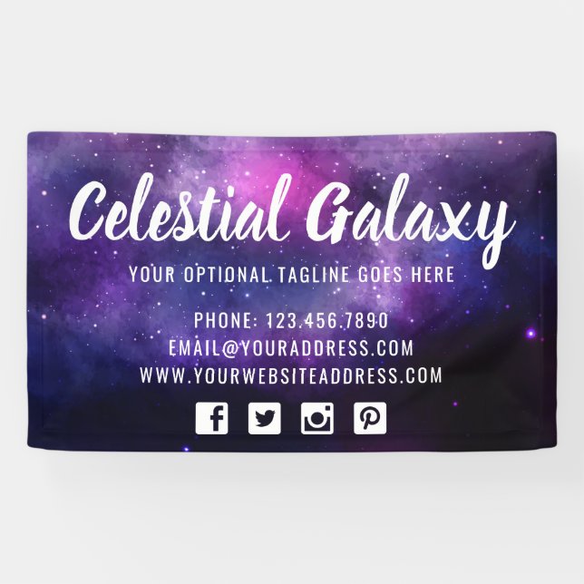 Galaxy Space Stars Ultra-Violet-Lila Nebel Banner (Horizontal)
