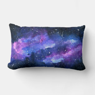 Galaxy Space Universe Wasserfarbe Lila Lendenkissen