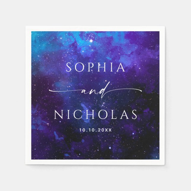 Galaxy Space Wedding | Celestial Astronomy Modern Serviette (Vorderseite)