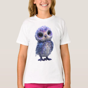 Galaxy Sparkle Cosmic Owl Kinder T-Shirt
