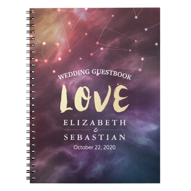 Galaxy Star Nebula Constellation Wedding Guestbook Notizblock (Vorderseite)