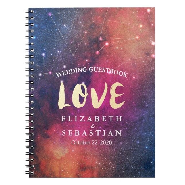 Galaxy Star Nebula Constellation Wedding Guestbook Notizblock (Vorderseite)