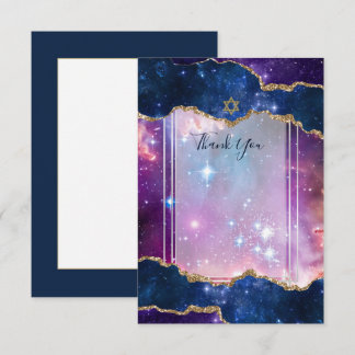 Galaxy Starry Night BAR MITZVAH DANK Dankeskarte