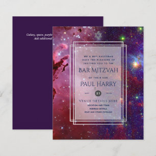 Galaxy Starry Night BAR MITZVAH Einladungen Marine