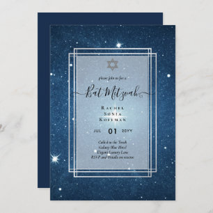 Galaxy Starry Night BAT MITZVAH Einladung