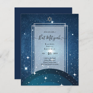 Galaxy Starry Night BAT MITZVAH Einladung
