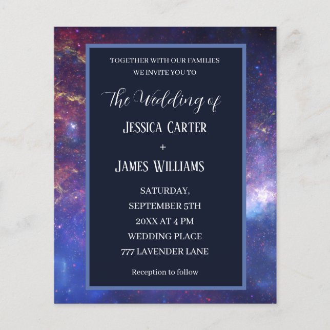 Galaxy Starry Night Outer Space Universe Wedding (Vorderseite)