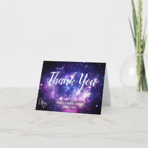 Galaxy Starry Night Space Wedding Dankeschön Karte