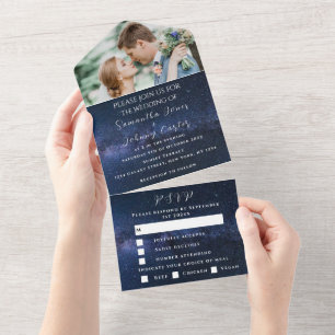 Galaxy Starry Night Stars Sky Wedding Neula Foto All In One Einladung