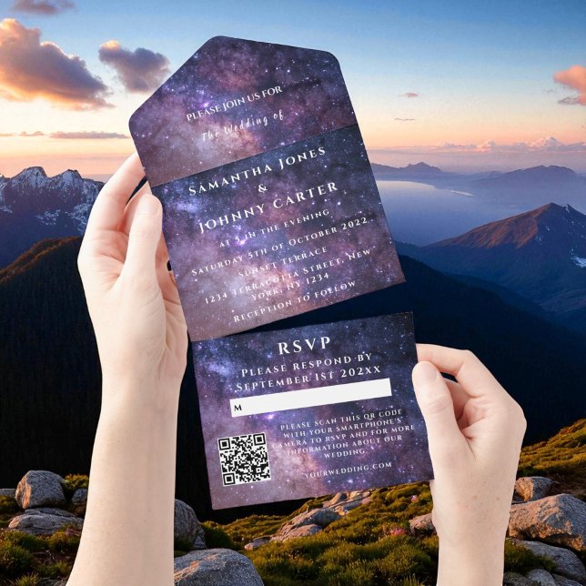 Galaxy Starry Night Universe Sky Wedula All In One Einladung (Von Creator hochgeladen)