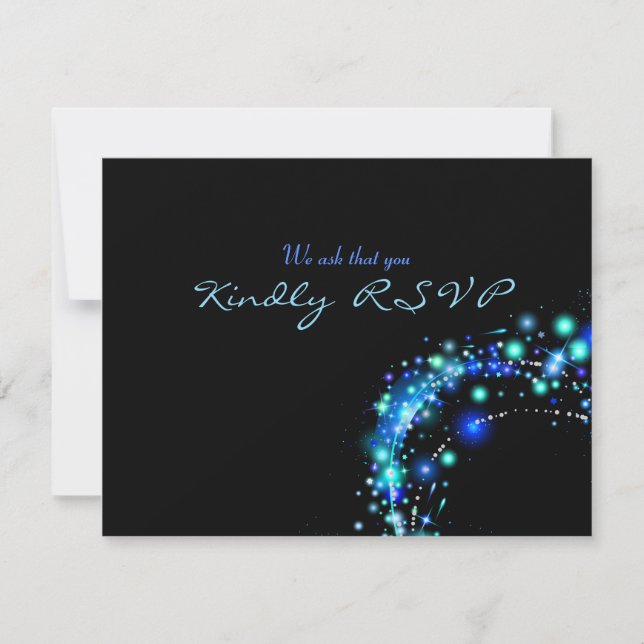 GALAXY STARS Bat Mitzvah Reply Card RSVP Karte (Vorderseite)