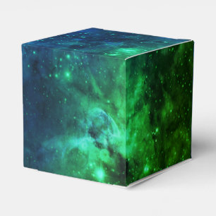Galaxy Stars Space Green Neon Muster Geschenkschachtel