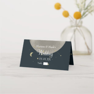 Galaxy Sternbild Hochzeit Gold Stern Mond Folie Platzkarte