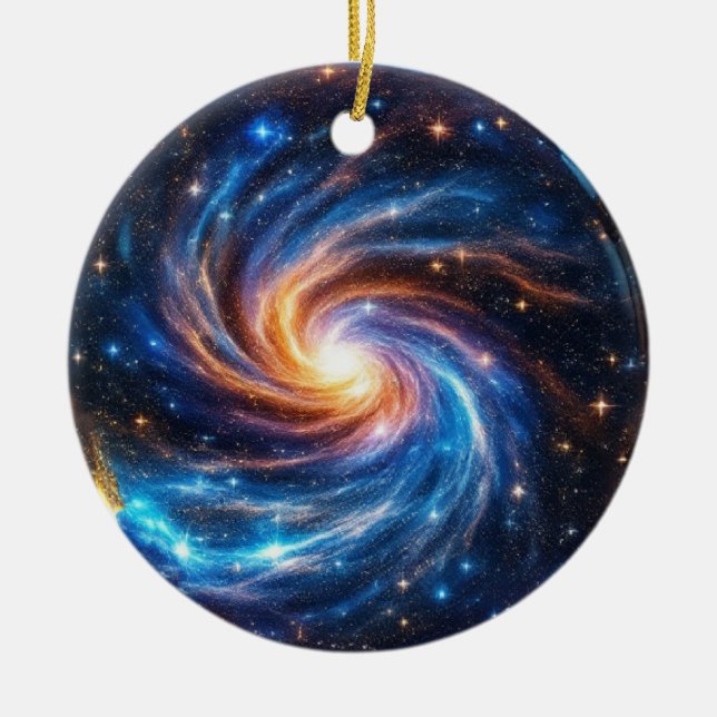 Galaxy Sterne Heilende Kristallwelt Keramik Ornament (Vorne)