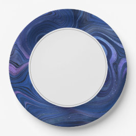 Galaxy Strata Blue Lila Pappteller