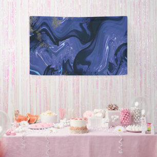 Galaxy Swirl Blauer Glitzer Abstraktes kosmisches Banner