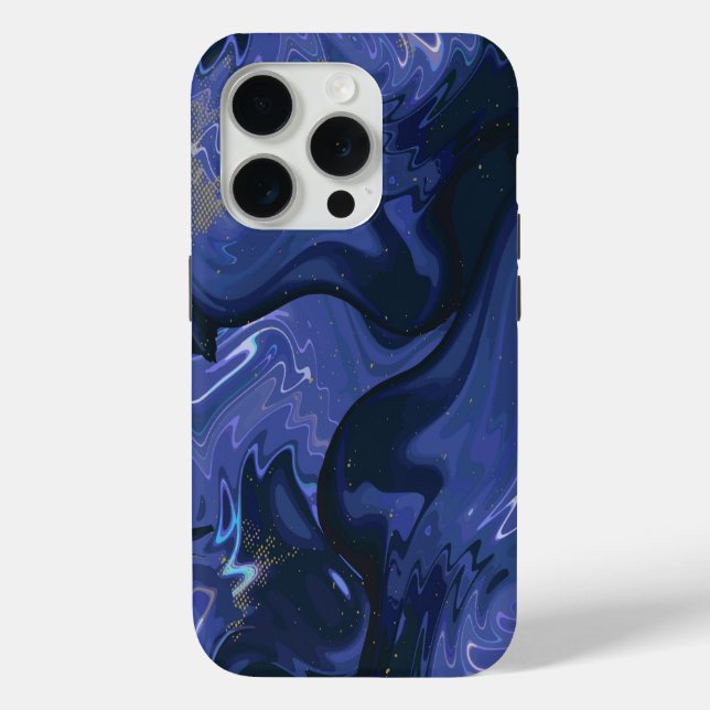 Galaxy Swirl Blauer Glitzer Abstraktes kosmisches  Case-Mate iPhone Hülle (Rückseite)