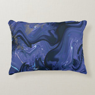 Galaxy Swirl Blauer Glitzer Abstraktes kosmisches  Dekokissen