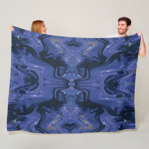Galaxy Swirl Blauer Glitzer Abstraktes kosmisches  Fleecedecke