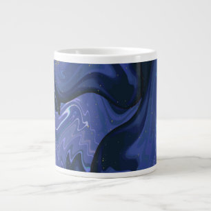 Galaxy Swirl Blauer Glitzer Abstraktes kosmisches  Jumbo-Tasse