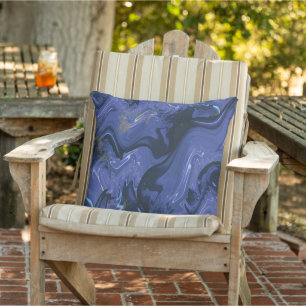 Galaxy Swirl Blauer Glitzer Abstraktes kosmisches  Kissen