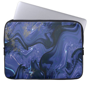 Galaxy Swirl Blauer Glitzer Abstraktes kosmisches Laptopschutzhülle