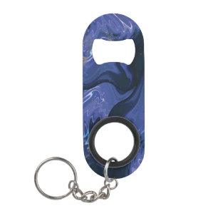 Galaxy Swirl Blauer Glitzer Abstraktes kosmisches Mini Flaschenöffner