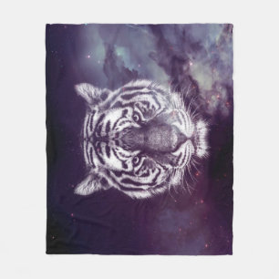 Galaxy Tiger Face Wallpaper Fleecedecke