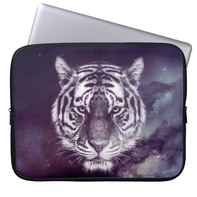 Galaxy Tiger Face Wallpaper Laptopschutzhülle (Vorderseite)