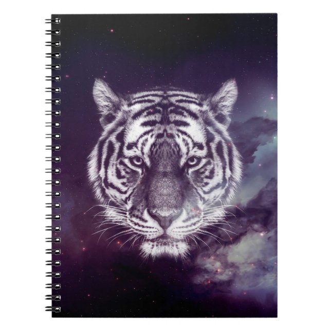 Galaxy Tiger Face Wallpaper Notizblock (Vorderseite)
