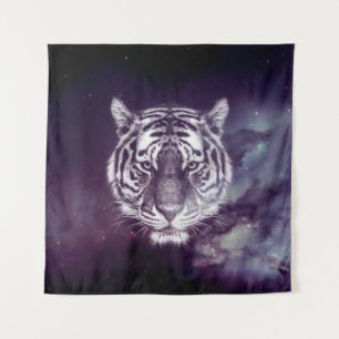 Galaxy Tiger Face Wallpaper Wandteppich