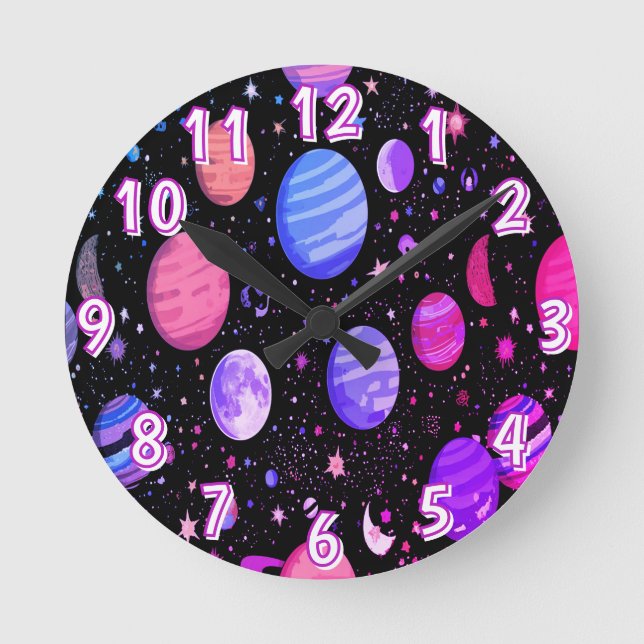 Galaxy Timepiece Astronaut Weltraumwall Uhr (Vorderseite)