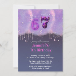 Galaxy Trend Meme I Was 6 Now I’m 7 Girl Birthday Einladung