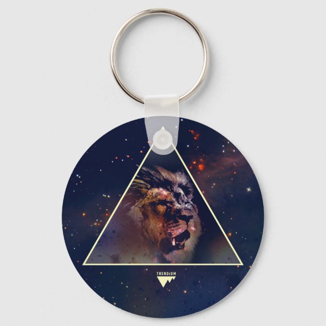 Galaxy Triangle Lion Head - Trendium Authentisch Schlüsselanhänger (Vorderseite)