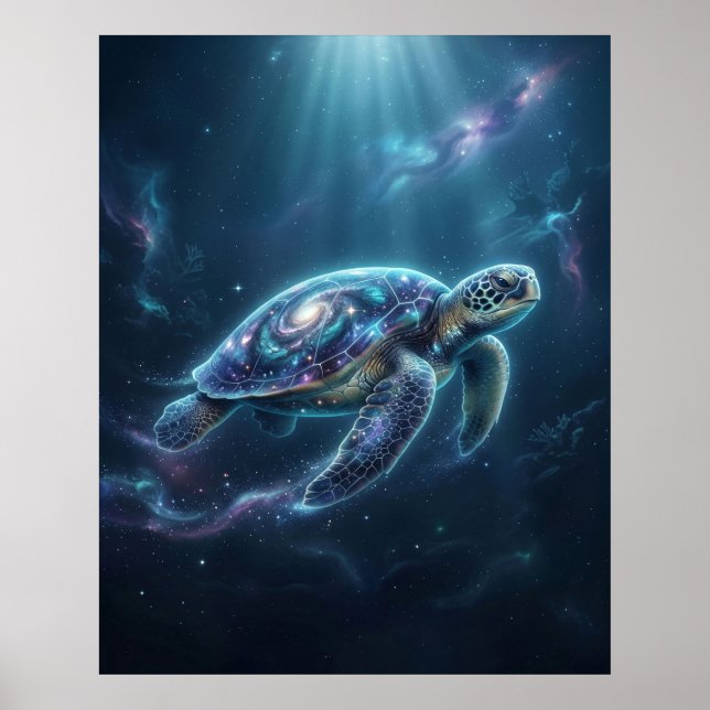 Galaxy Turtle Cosmic Ocean Poster (Vorne)