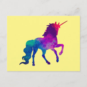 Galaxy Unicorn in Sky Colors of Blue and Purple, Z Postkarte