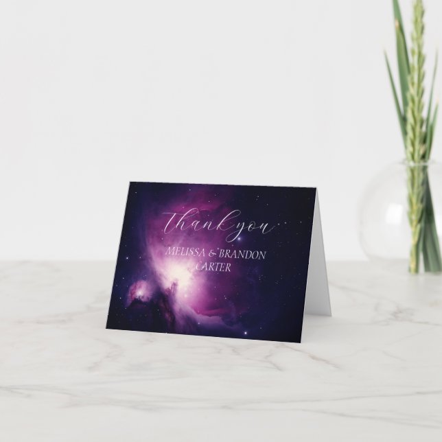 Galaxy Universe Mystical Wedding Vielen Dank Dankeskarte (Vorderseite)