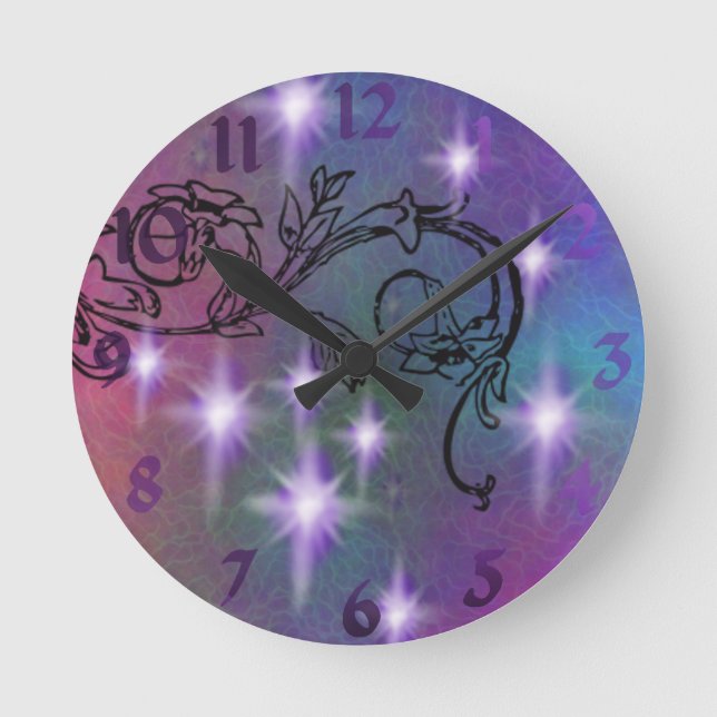 Galaxy-Wandklemme Runde Wanduhr (Vorderseite)