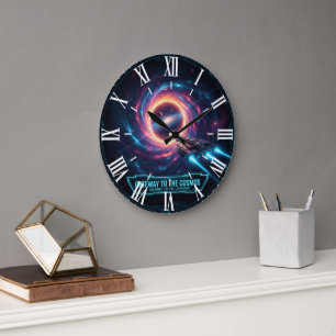 Galaxy-Wanduhr Sci-Fi-Dekor Große Wanduhr