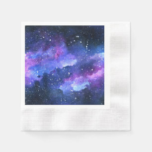 Galaxy Watercolor Lila Tee Party Serviette