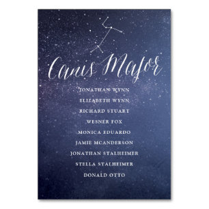Galaxy Wedding Chart Card Canis Major Tischnummer