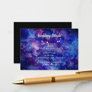Galaxy Wedding Details Wasserfarben Starry Night Begleitkarte