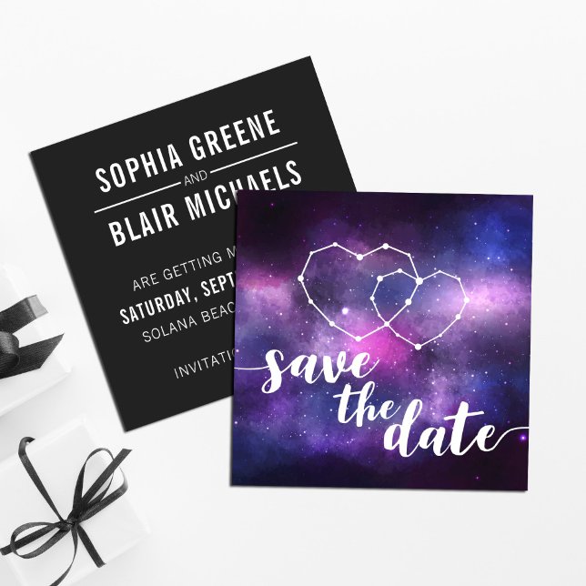 Galaxy Wedding Hearts Constellation Save the Date Einladung (Von Creator hochgeladen)