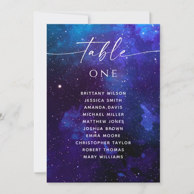 Galaxy Wedding Seating Chart | Cosmic Night Sky  Einladung (Vorderseite)