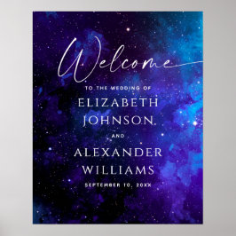 Galaxy Welcome Wedding Sign | Space Starry Night Poster