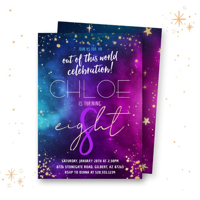 Galaxy Weltraum Einladung zum Geburtstag (Von Creator hochgeladen)