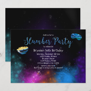 Galaxy Weltraum-Schlafparty-Geburtstagseinladungen Einladung