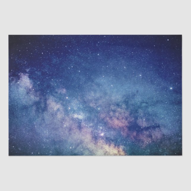 Galaxy Weltraum Sky Sterne Celestial Blue Seidenpapier (Vorderseite)